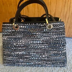 Kate Spade Black and Blue Tweed Handbag